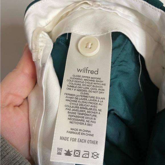 Aritzia Wilfred The Effortless Wide Leg Pant Kelly Green size 0 High Waist - Picture 2 of 6